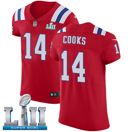Nike Patriots #14 Brandin Cooks Red Alternate Super Bowl LII Men's Stitched NFL Vapor Untouchable Elite Jersey